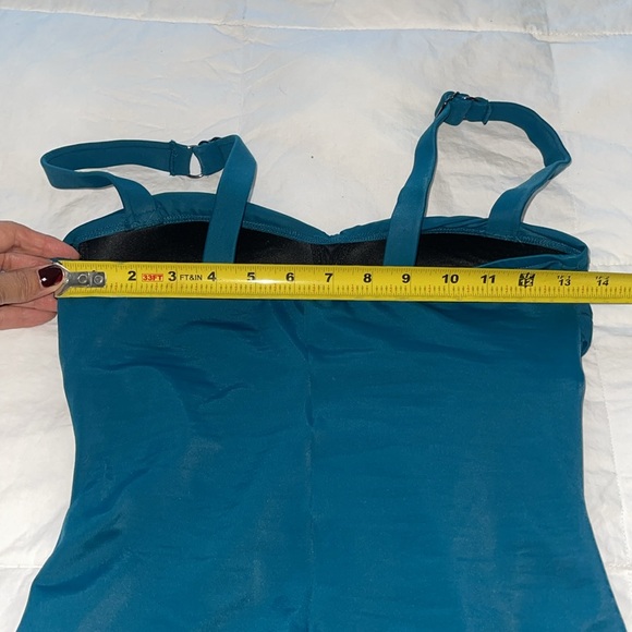 Shape + Style by Aqua Green UPF 50 Sweetheart Neck Seamed 1 Piece Swimsuit Sz 6 - Picture 16 of 16